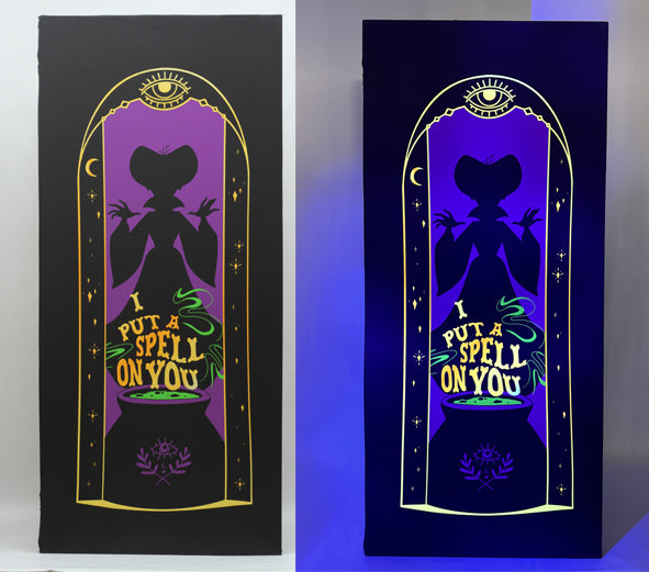 HOCUS POCUS BLACKLIGHT RESPONSIVE DOOR DECOR