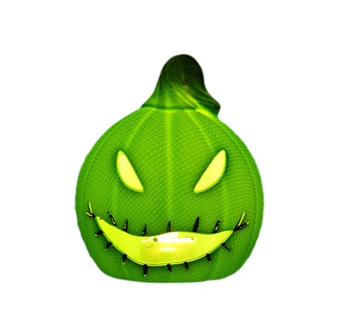 OOGIE MINI LIGHT UP PUMPKIN WITH BURLAP TEXTURE