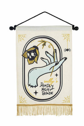 DEADLY NIGHT SHADE EMBROIDERED FABRIC WALL DECOR