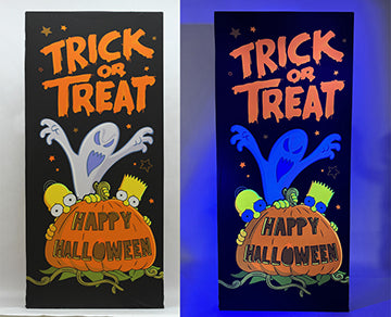 THE SIMPSONS TRICK OR TREAT BLACKLIGHT RESPONSIVE DOOR DECOR