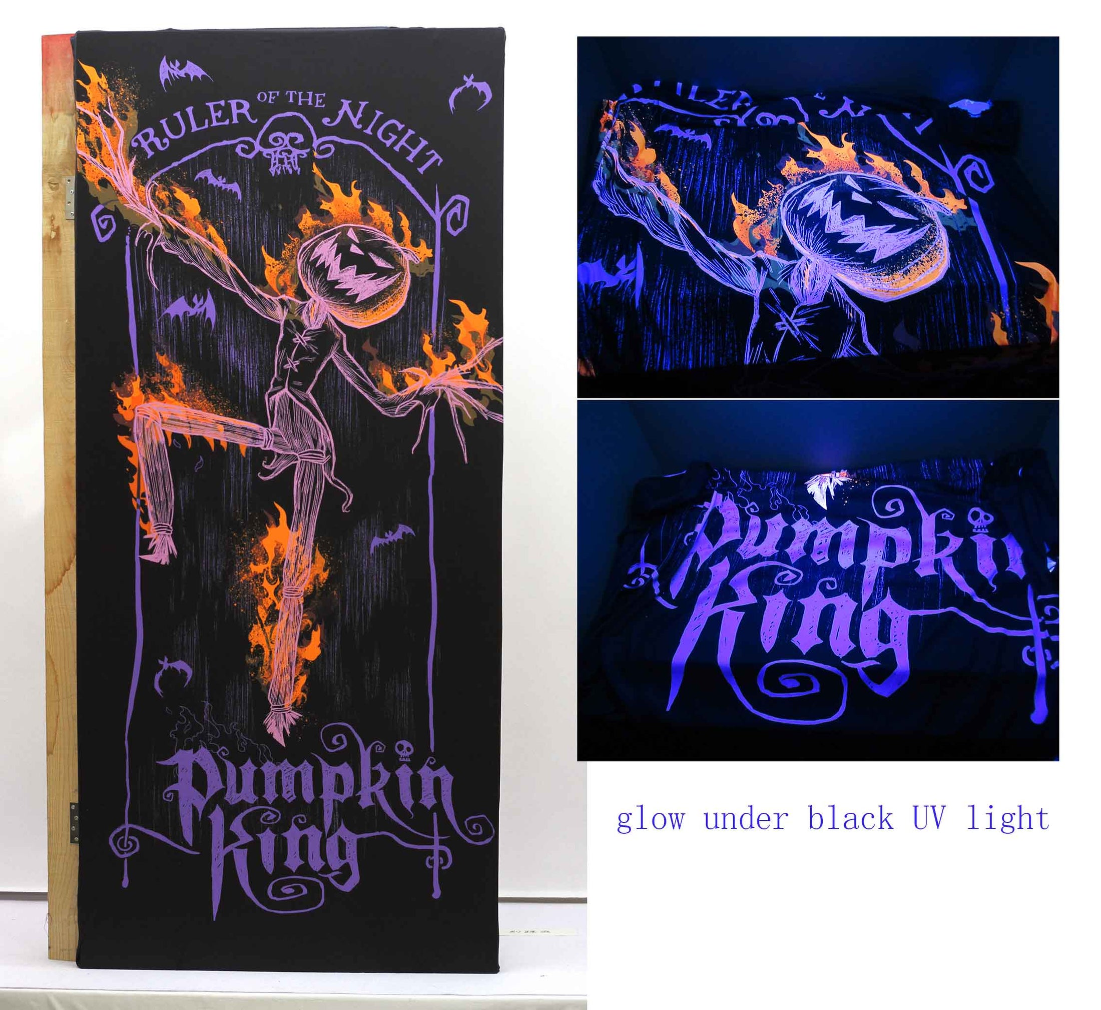 DISNEY NBC BLACKLIGHT RESPONSIVE "Pumpkin King"  DOOR DECOR