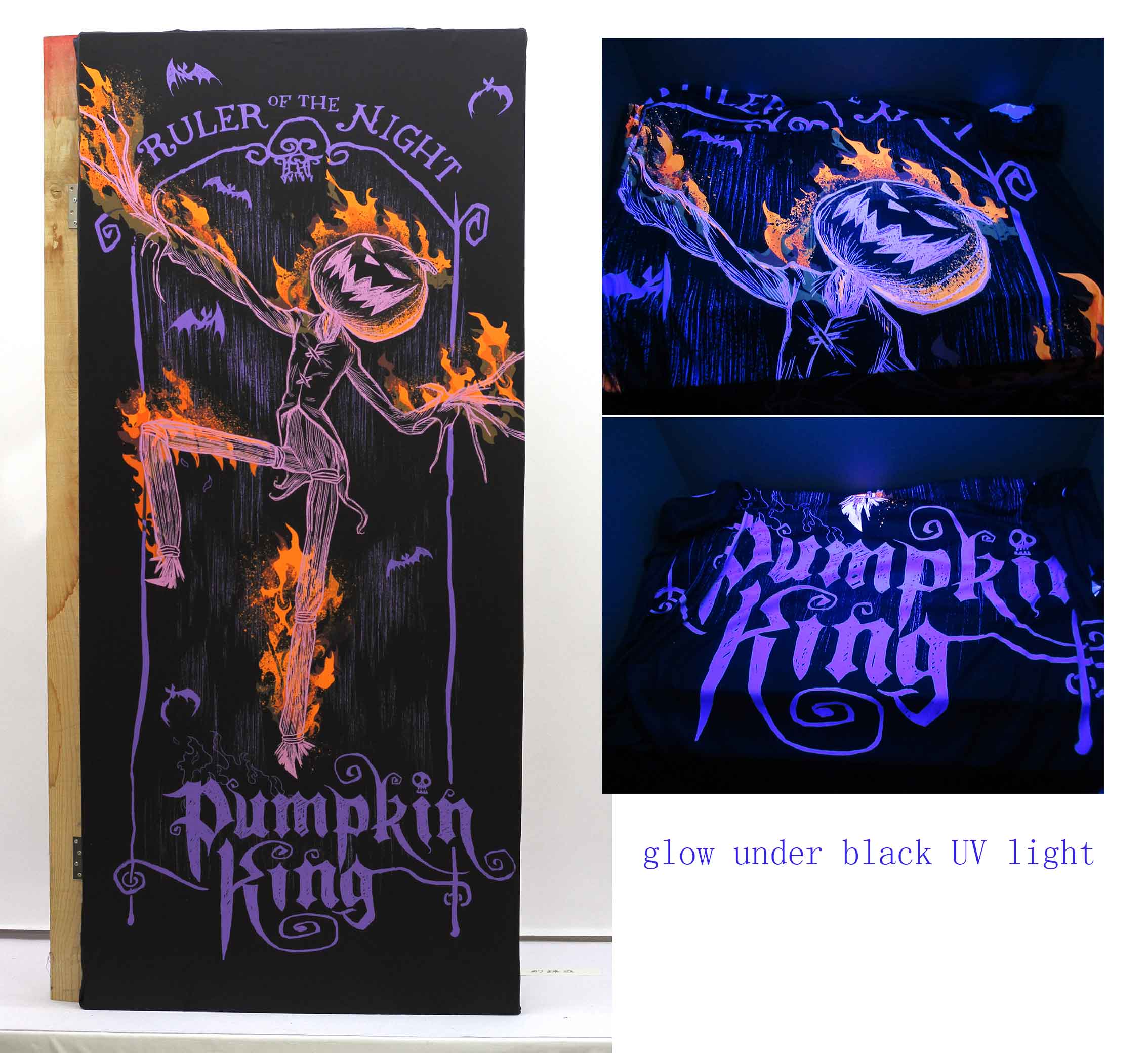 DISNEY NBC BLACKLIGHT RESPONSIVE "Pumpkin King"  DOOR DECOR