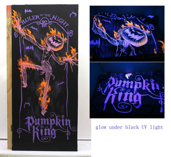DISNEY NBC BLACKLIGHT RESPONSIVE "Pumpkin King"  DOOR DECOR